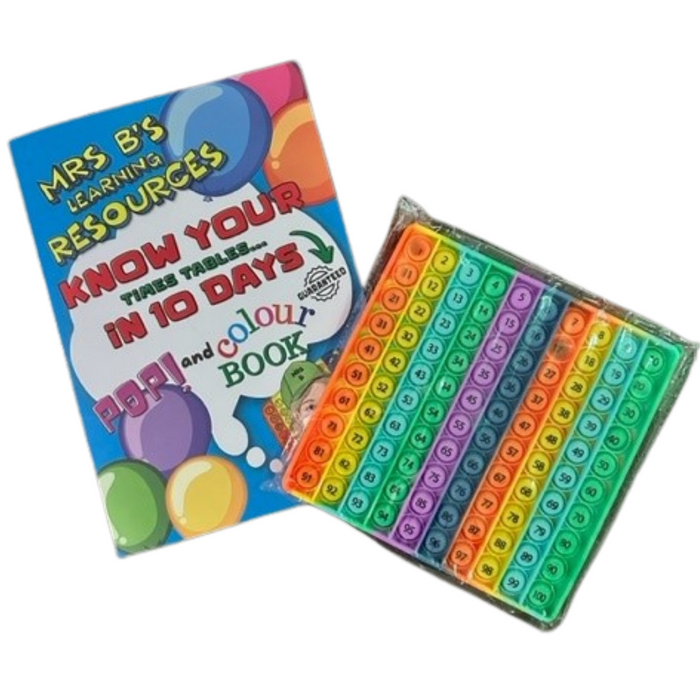 Mrs B's Know your Times Tables in 10 days Booklet + Sensory 100 Chart