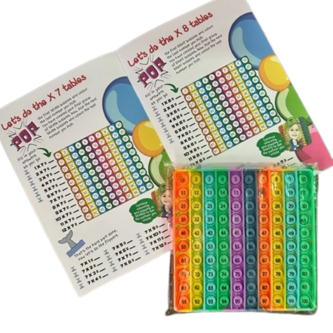 Mrs B's Know your Times Tables in 10 days Booklet + Sensory 100 Chart